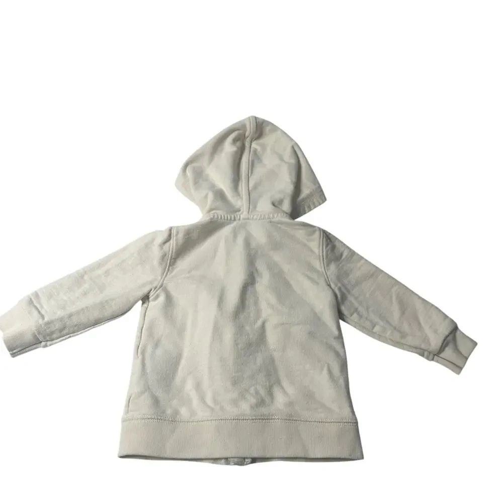 Ralph Lauren Baby Girls Cream Crest Zip Hoodie 12M Preppy Quiet Luxury